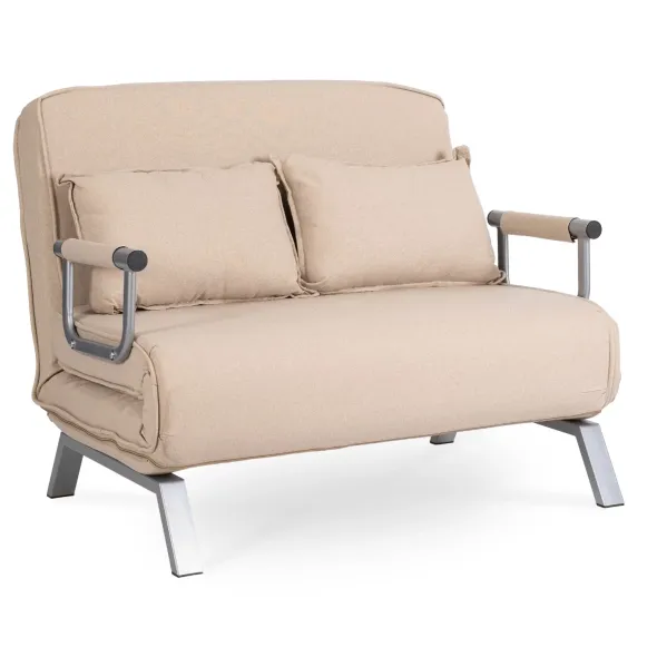 Fotoliu Dublu Extensibil Bamako 2, 105.5x72-185x83 cm, Stofa, Beige picture - 2