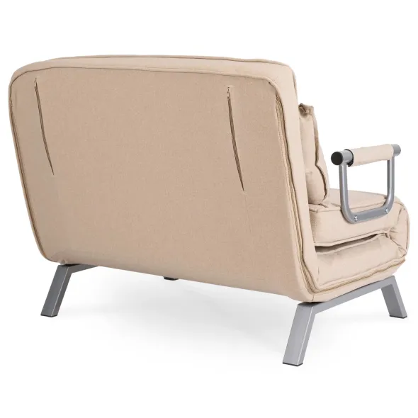 Fotoliu Dublu Extensibil Bamako 2, 105.5x72-185x83 cm, Stofa, Beige picture - 6