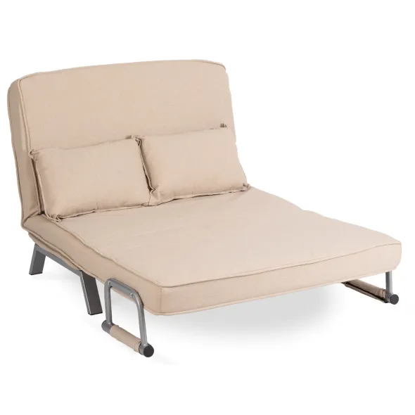 Fotoliu Dublu Extensibil Bamako 2, 105.5x72-185x83 cm, Stofa, Beige picture - 9