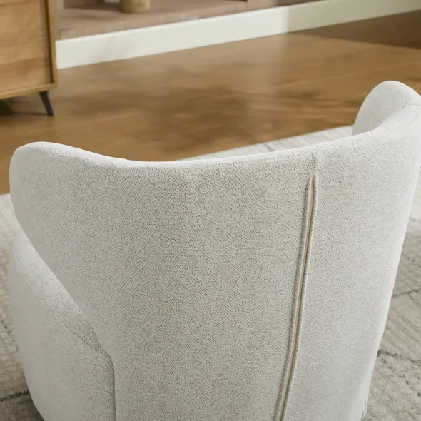 Fotoliu Rotativ Duarte, 73x76x76 h cm, Stofa, Beige Deschis picture - 7