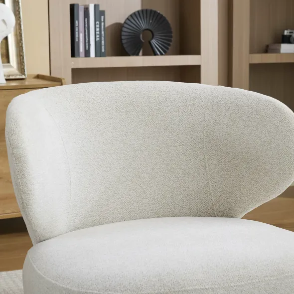 Fotoliu Rotativ Duarte, 73x76x76 h cm, Stofa, Beige Deschis picture - 11