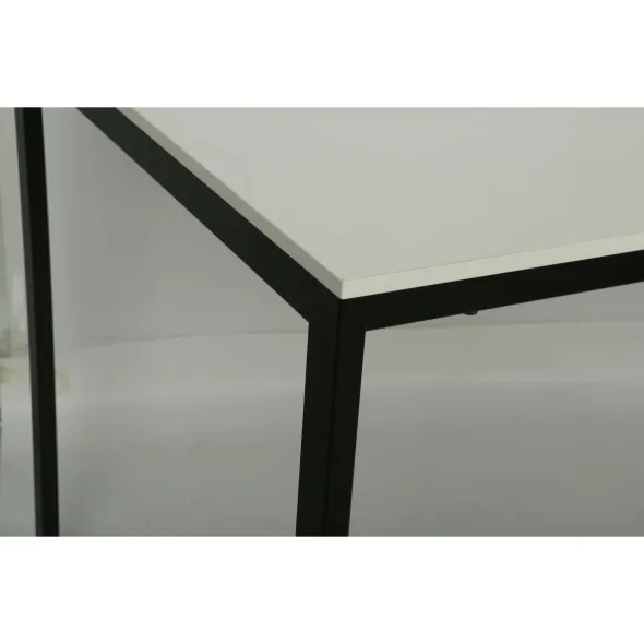 Masa Andes, 120x75x75 h cm, Metal/Pal Melaminat, Negru/Alb picture - 4