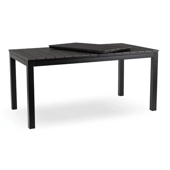 Masa De Gradina Extensibila Arges, 160-210x90x74 cm, Metal/Compozit, Negru/Gri picture - 2