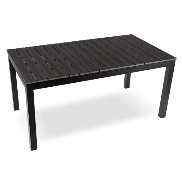 Masa De Gradina Extensibila Arges, 160-210x90x74 cm, Metal/Compozit, Negru/Gri picture - 4