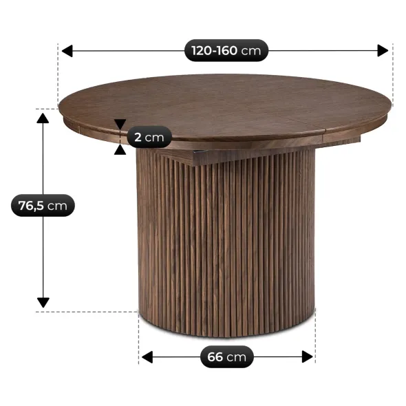 Masa Extensibila Adana, 120-160x120x76.5 h cm, Nuc picture - 9