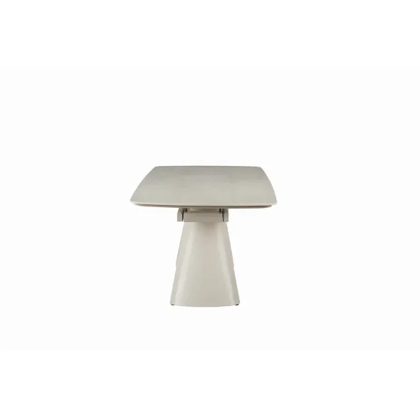 Masa Extensibila Volare, 165-240x90x76 cm, Metal/Piatra Sinterizata, Gri Deschis cu Beige Nisip picture - 5