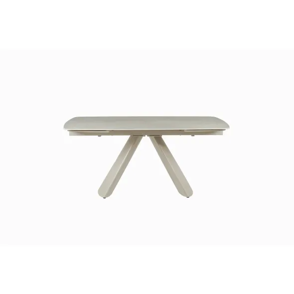 Masa Extensibila Volare, 165-240x90x76 cm, Metal/Piatra Sinterizata, Gri Deschis cu Beige Nisip picture - 4