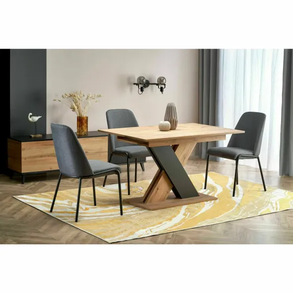 Masa Extensibila Xanthi 130 cm Stejar Wotan/Negru picture - 3