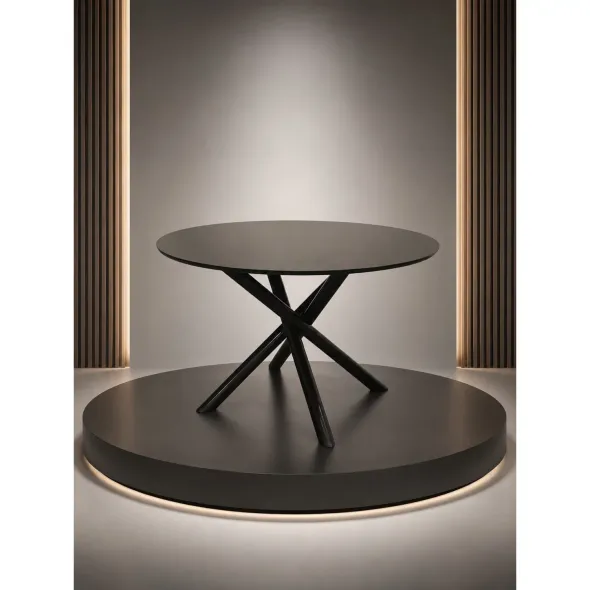 Masa Rotunda Ruby, Ø120x75 cm,  MDF Furniruit/Lemn de Cauciuc, Wenge picture - 2
