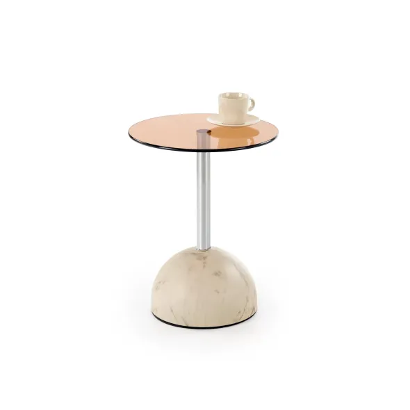 Masuta de Cafea Adriatica, Ø40x51 cm, Metal/Sticla, Beige/Maro picture - 1