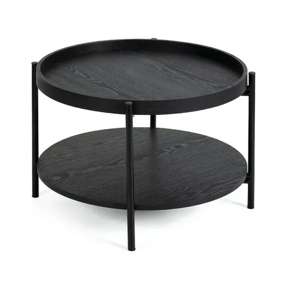 Masuta de Cafea Bivio, 64x64x40, Metal/Pal Melaminat, Neagra picture - 2