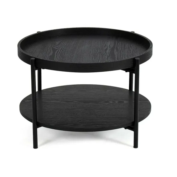 Masuta de Cafea Bivio, 64x64x40, Metal/Pal Melaminat, Neagra picture - 3