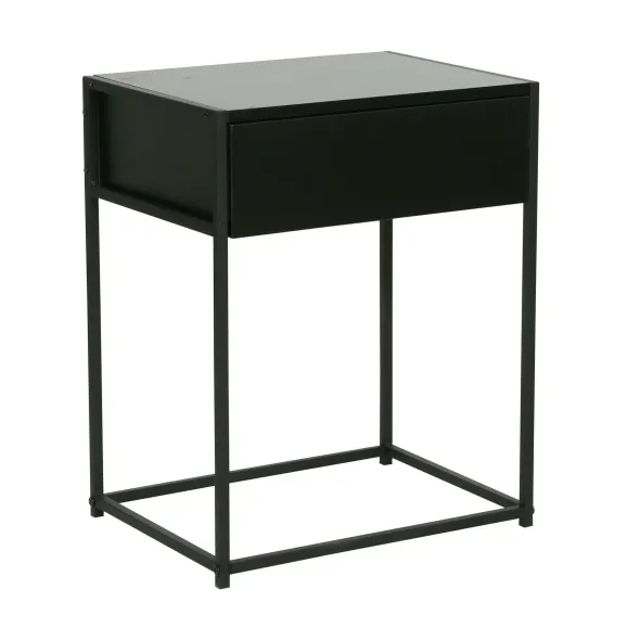Noptiera Snoa 40x30x50 h cm, Metal/Pal Melaminat, Negru picture - 1