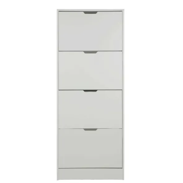 Pantofar Corry II, 4 sertare, 60x24x157 cm, Pal Melaminat/MDF, Alb picture - 1