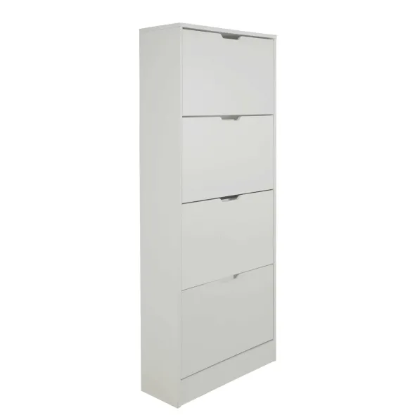 Pantofar Corry II, 4 sertare, 60x24x157 cm, Pal Melaminat/MDF, Alb picture - 2