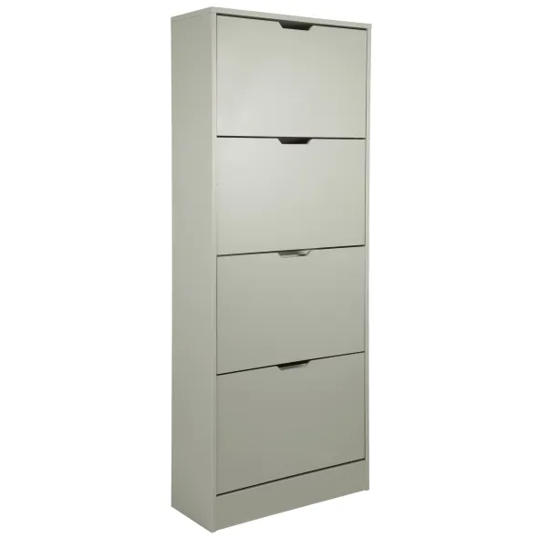 Pantofar Corry II, 4 sertare, 60x24x157 cm, Pal Melaminat/MDF, Gri Mat picture - 2