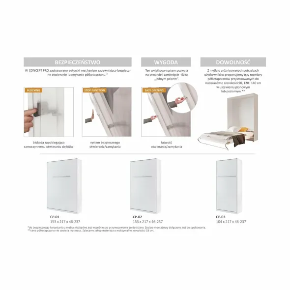 Pat rabatabil de perete vertical Concept Pro 120/200 picture - 8