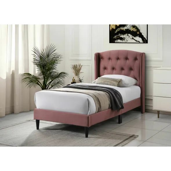 Pat Tapitat Elite, Stil Chesterfield, 90x200 cm, Dusty Roz picture - 1