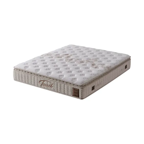 Pat Tapitat Touch Plus cu Somieră Rabatabilă și Iluminare LED + Saltea Tocuh, 180×200 cm, Beige picture - 6