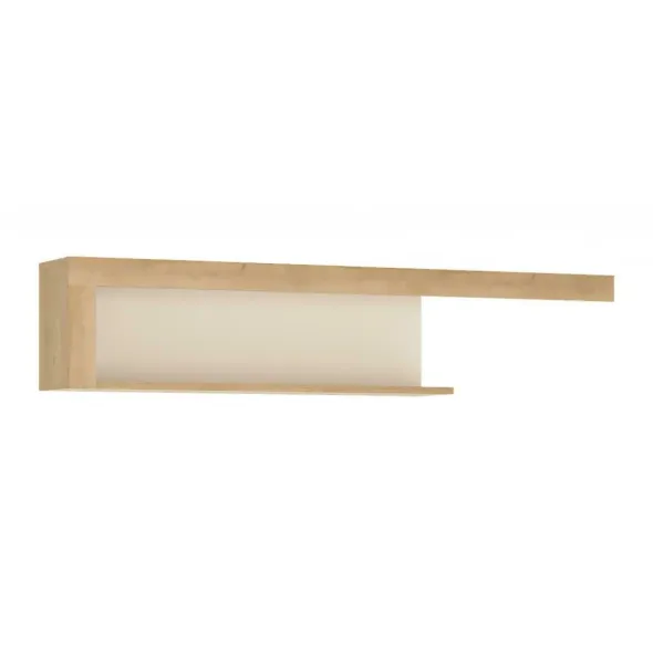 Polita LYON LYOP03, 130x20.1x27.6 h cm, Pal Melaminat, Stejar Riviera/Alb picture - 1