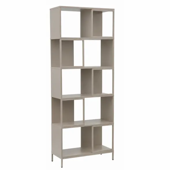 Raft Carti Lund B, 70x30x180 CM Metal/Pal Melaminat, Taupe picture - 1