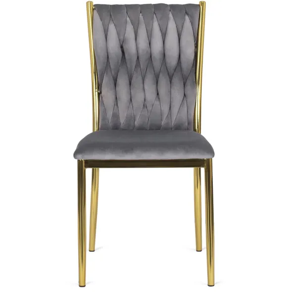 Scaun Daris, 48x58x94 H CM, Structura metalica, Gri/Auriu picture - 2