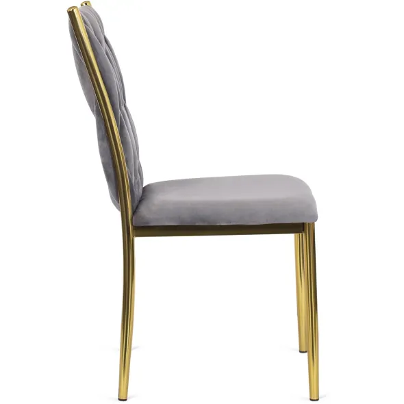 Scaun Daris, 48x58x94 H CM, Structura metalica, Gri/Auriu picture - 3