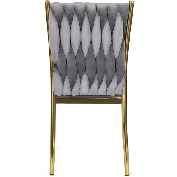 Scaun Daris, 48x58x94 H CM, Structura metalica, Gri/Auriu picture - 4