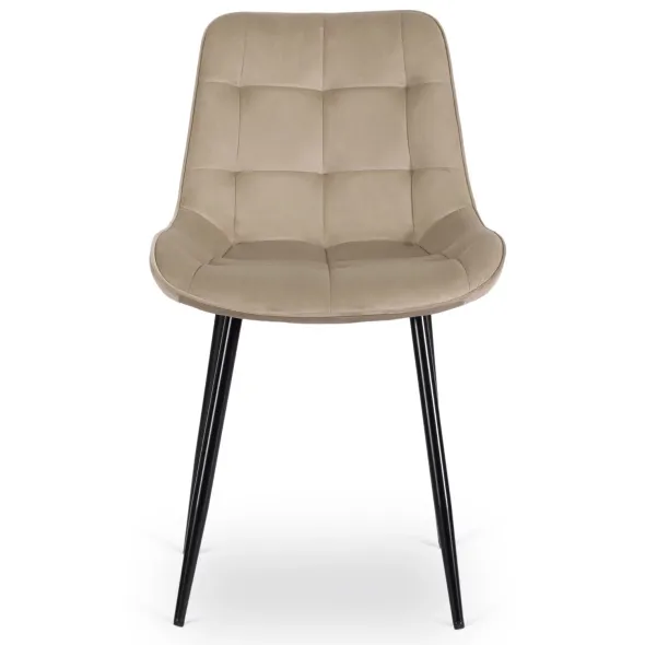 Scaun Kortina, 51.5x55x85 h cm, Catifea Beige picture - 6