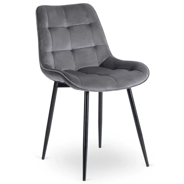Scaun Kortina, 51.5x55x85 h cm, Catifea Gri picture - 1