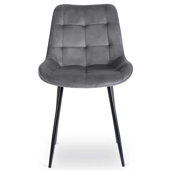 Scaun Kortina, 51.5x55x85 h cm, Catifea Gri picture - 4