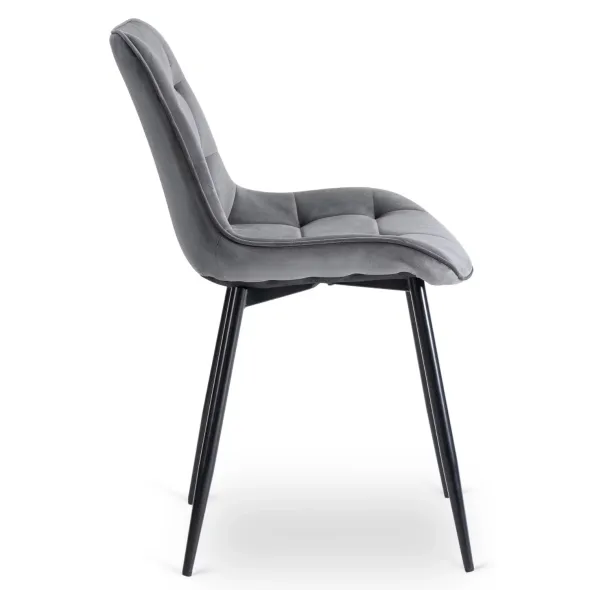 Scaun Kortina, 51.5x55x85 h cm, Catifea Gri picture - 5