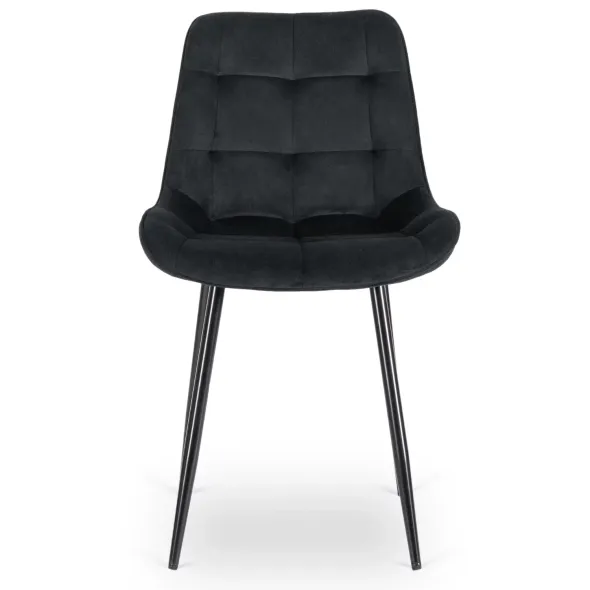 Scaun Kortina, 51.5x55x85 h cm, Catifea, Negru picture - 4