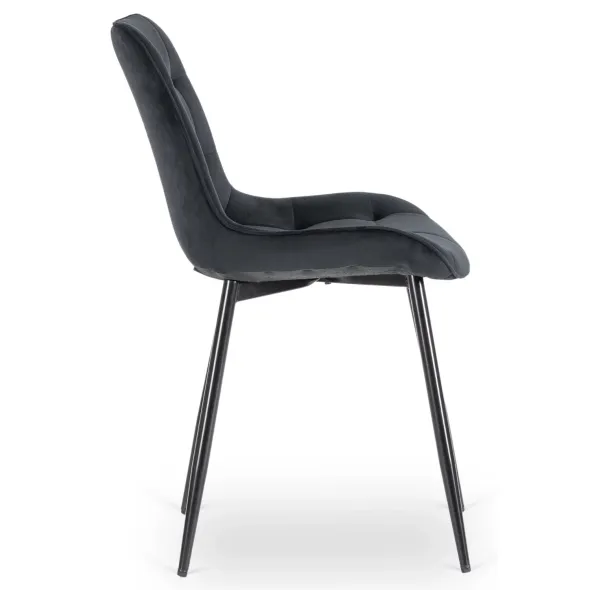 Scaun Kortina, 51.5x55x85 h cm, Catifea, Negru picture - 5