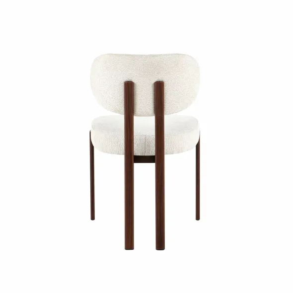 Scaun Living Ivoire A, 56.5x55.5x84.5 h cm,  Picior Metalic Dark Wood, Stofa Beige picture - 3