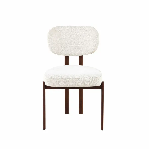 Scaun Living Ivoire A, 56.5x55.5x84.5 h cm,  Picior Metalic Dark Wood, Stofa Beige picture - 2