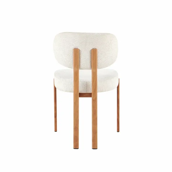 Scaun Living Ivoire B, 56.5x55.5x84.5 h cm,  Picior Metalic Light Wood, Stofa Beige picture - 3