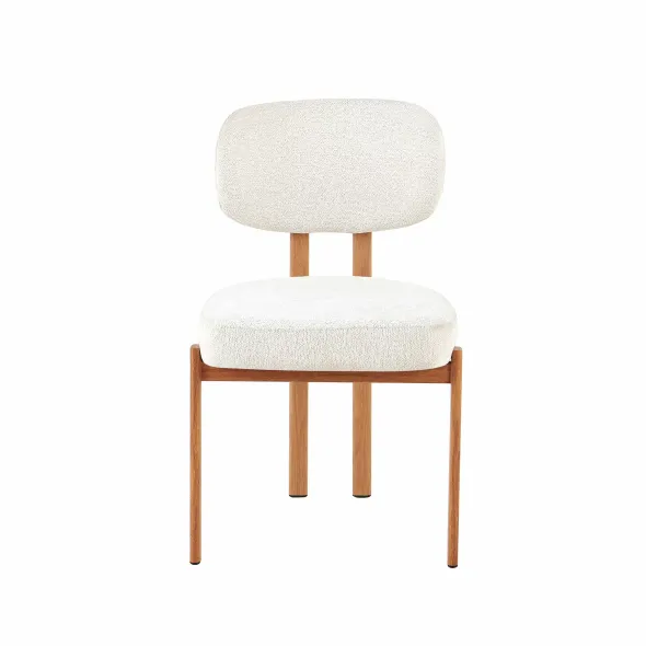 Scaun Living Ivoire B, 56.5x55.5x84.5 h cm,  Picior Metalic Light Wood, Stofa Beige picture - 2