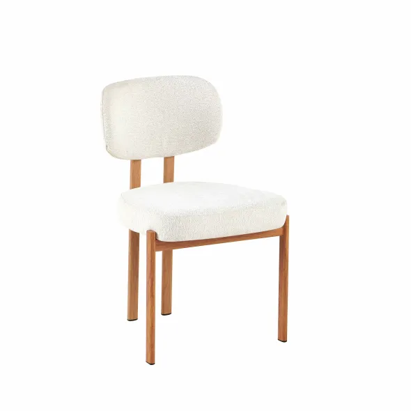 Scaun Living Ivoire B, 56.5x55.5x84.5 h cm,  Picior Metalic Light Wood, Stofa Beige picture - 1