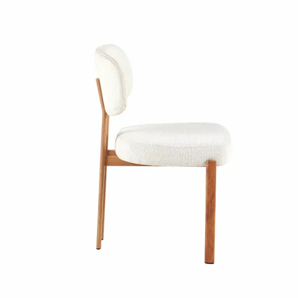 Scaun Living Ivoire B, 56.5x55.5x84.5 h cm,  Picior Metalic Light Wood, Stofa Beige picture - 4