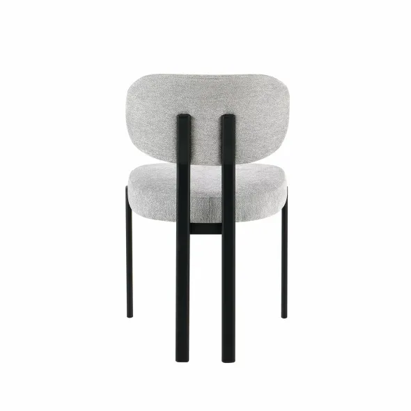 Scaun Living Ivoire C, 56.5x55.5x84.5 h cm,  Picior Metalic Negru, Stofa Gri picture - 3