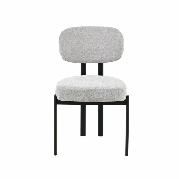 Scaun Living Ivoire C, 56.5x55.5x84.5 h cm,  Picior Metalic Negru, Stofa Gri picture - 2