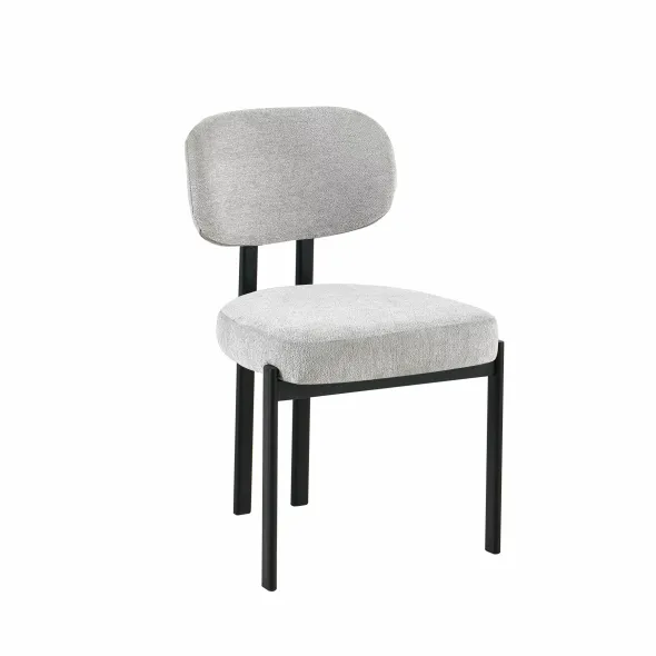 Scaun Living Ivoire C, 56.5x55.5x84.5 h cm,  Picior Metalic Negru, Stofa Gri picture - 1