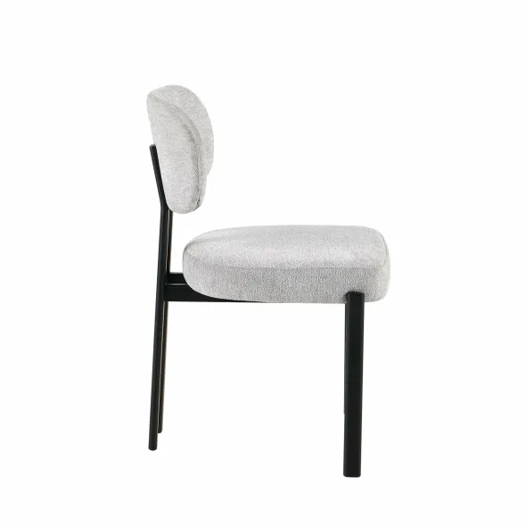 Scaun Living Ivoire C, 56.5x55.5x84.5 h cm,  Picior Metalic Negru, Stofa Gri picture - 4