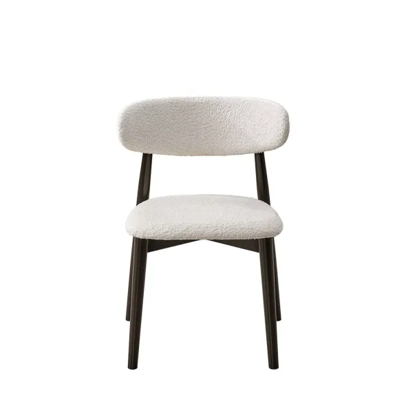 Scaun Living Zola, 57.5x53x80 h cm, Lemn Cauciu/Stofa Boucle, Wenge/Crem picture - 2