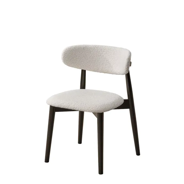 Scaun Living Zola, 57.5x53x80 h cm, Lemn Cauciu/Stofa Boucle, Wenge/Crem picture - 1