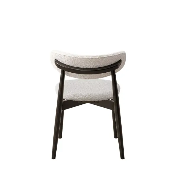 Scaun Living Zola, 57.5x53x80 h cm, Lemn Cauciu/Stofa Boucle, Wenge/Crem picture - 5