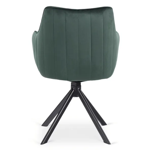 Scaun Makati, 62x52x89 cm, Functie Rotire, Structura Metalica, Catifea Verde picture - 6