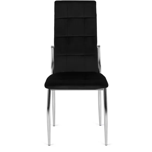 Scaun Noble, 46x48x101 H CM, Structura metalica, Crom/Negru picture - 7