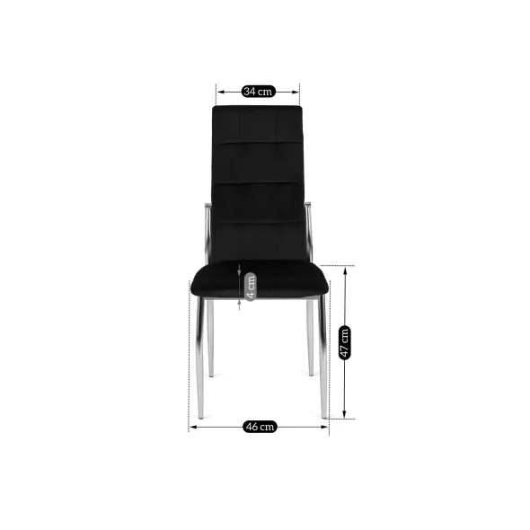 Scaun Noble, 46x48x101 H CM, Structura metalica, Crom/Negru picture - 10